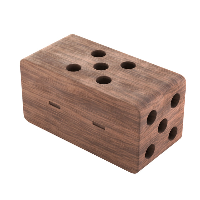 Stor kube trae element med dekorering til WoodMee® traebyggesæt dansk design