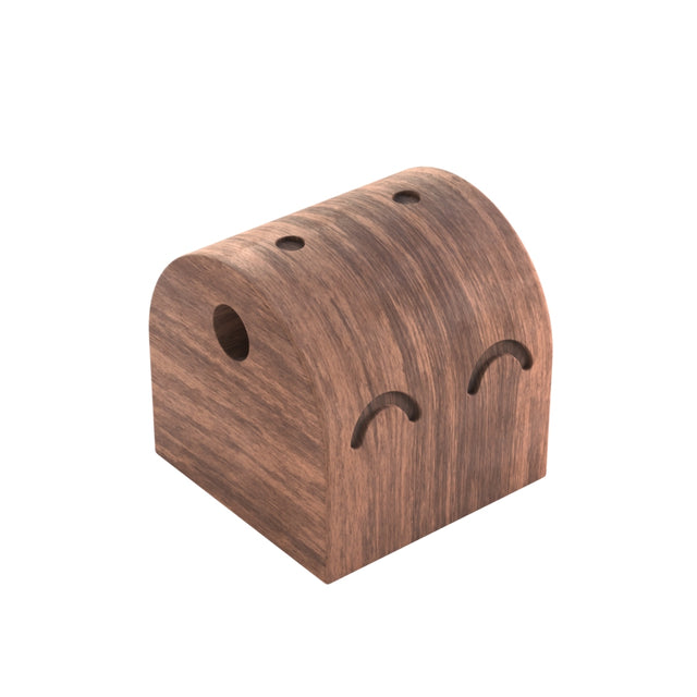 Buet kube trae element  med dekorering til WoodMee® traefigur og traebyggesæt